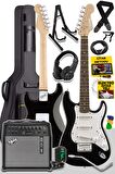 Midex RPH30WH-50AMP Elektro Gitar Seti 50 WATT Bluetooth Şarjlı Amfi Kulaklık Full SET